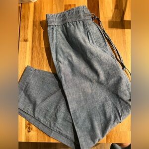 J.Crew Chambray Jogger Pants Elastic Waist Drawstring Size 4